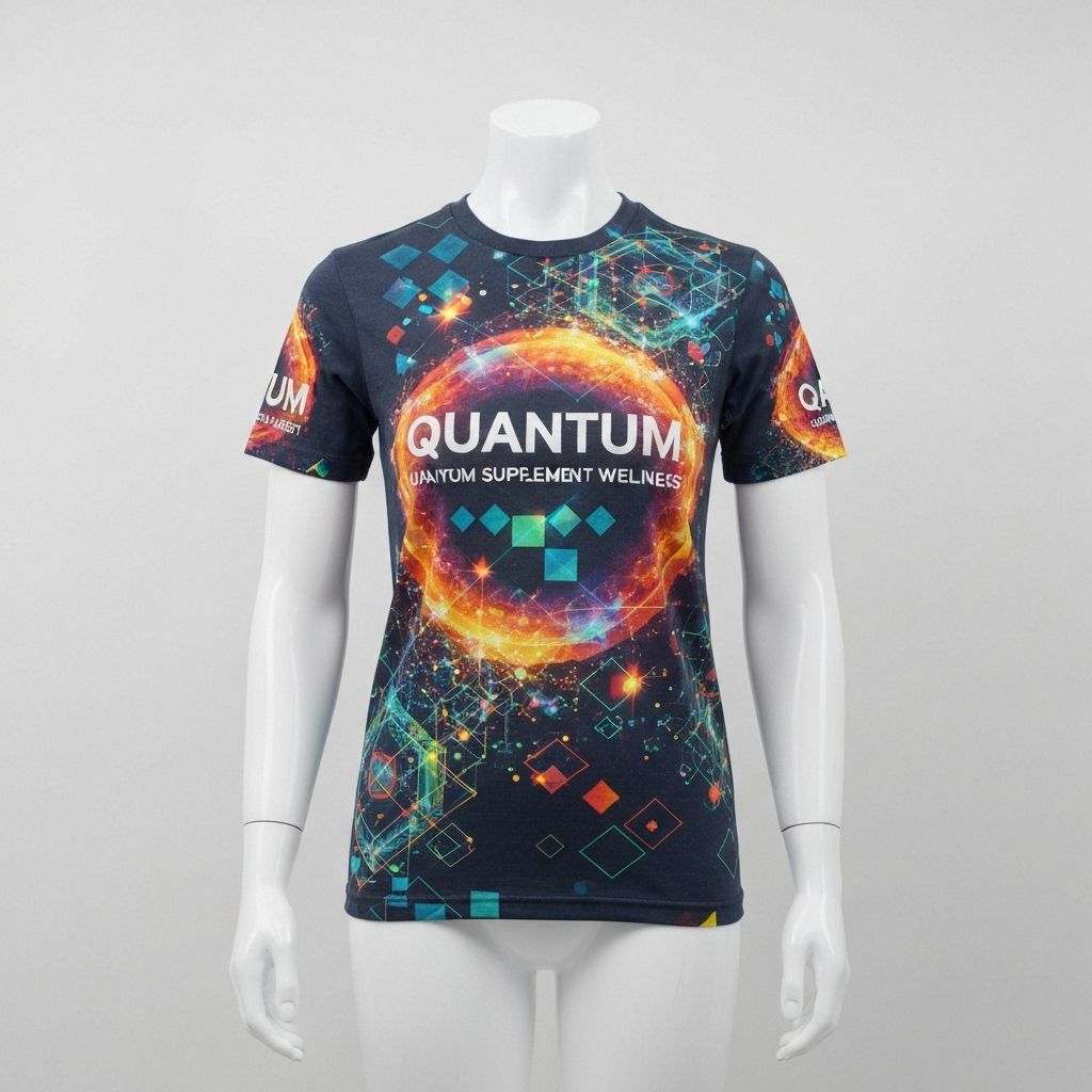 Custom printed t-shirt with quantum supplement design